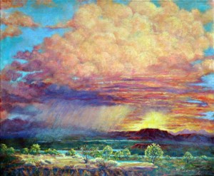 Big pink sky painting