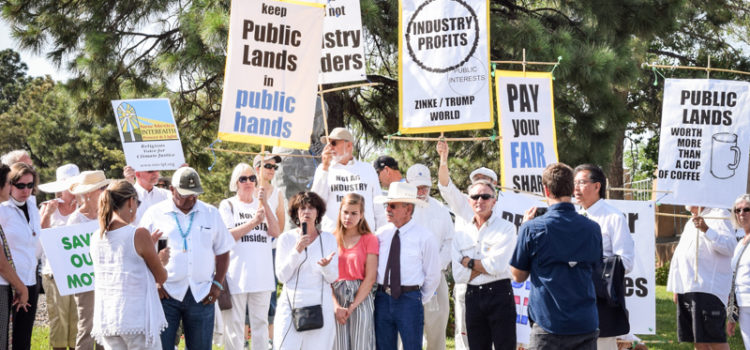 Community, Tribal, and Faith Leaders Protest DOI Royalty Policy Committee in Albuquerque