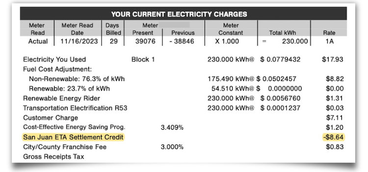 ETA credits lighten PNM bills for 2024
